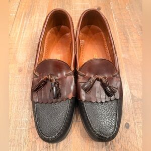 Allen Edmonds Brown and Black Tassel Kiltie Loafers